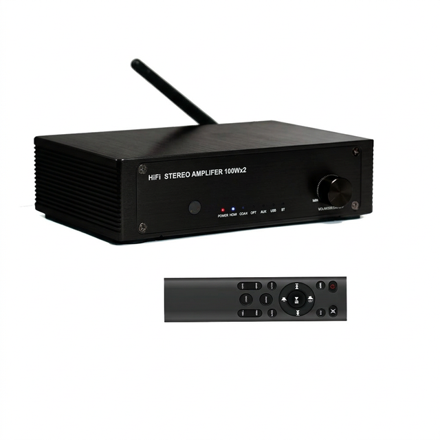 Samtronic 50Wx2 Stereo HiFi Amplifier BT V5.3, ARC, Optical, Coaxial, RCA/USB Inputs | Compact Power for Passive Speakers