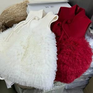 Traditional Chinese Girls Dress Wool Mesh Princess New Year Style With Buttons - Product Image 5