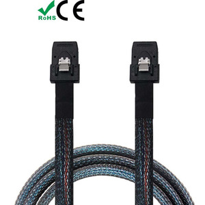 Cable Mini SAS SFF-8087 a 8087, 12G, Transferencia de Datos de Alta Velocidad, Conexión de Servidor, Cable de Cobre Azul, Moldeado por Inyección - Product Image 1