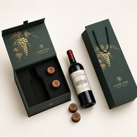 Boîte cadeau personnalisée haut de gamme pour bouchons de vin, emballage rigide avec dorure à chaud, matériaux recyclés écologiques, ensemble de bouchons en bois faits à la main