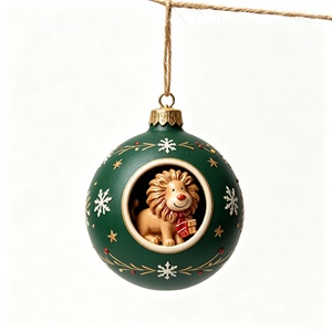Colgante de Poliresina, Lindo Tigre con Bufanda en una Bastón de Caramelo, Adorno Navideño de Animal de Dibujos Animados para Decoración del Hogar en Navidad - Product Image 3