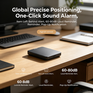 Compatible avec la fonction Localiser d'Apple (iOS Find My) pour <span class=keywords><strong>iPhone</strong></span>, iPad, Apple Watch – Aucune application supplémentaire requise – Disponible en plastique noir et blanc - Product Image 1