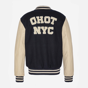 Sport en gros Occasionnels Lettre de <span class=keywords><strong>Basket</strong></span>-Ball Bomber Étanche Brossé En Cuir Collège Hommes Varsity Vestes - Product Image 2