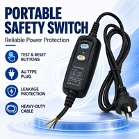 Câble d'alimentation avec protection contre les fuites RCD, certifié SAA australien, prise 3 broches, H05RN-F 10A 250V 1,5m, câble en cuivre noir
