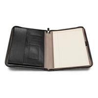 Cartera de cuero A4 Premium, carpeta de archivos de exportación en relieve, cierre de cremallera