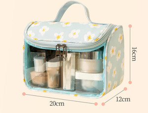 Sac de toilette de voyage de dessin animé avec séparation sec/humide pour femmes, ensemble de rangement portable imperméable pour la baignade et la natation, trousse de maquillage - Product Image 3