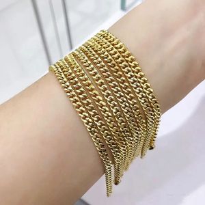 Xinfly Luxury Custom Curb Chain Bracelet 18K Miami Real Yellow Gold Au750 Cuban Link <b>for</b> <b>Men</b> and Women Gift <b>for</b> Children - Product Image 3
