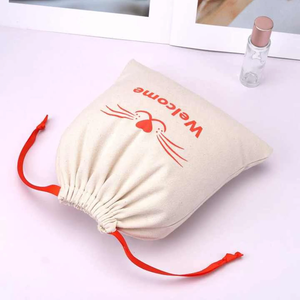 Bolsa de Tela de Algodón Muselina Orgánica Ecológica con Logotipo Personalizado, Bolsa de Embalaje de Tela Calicó Blanca Promocional con Cordón - Product Image 6