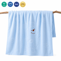 Couverture pour enfants à imprimé ours, en coton doux, gaufrée, rose pastel, bleu, jaune, couverture de réception pour nouveau-né, directement de l'usine