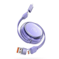 Câble de charge rapide rétractable 4 en 1 240W USB Type C vers C Adaptateur de câble IOS pour iPhone 16 15 Samsung Ordinateur portable MacBook