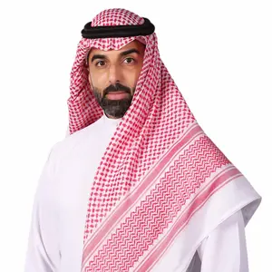 Foulard personnalisé de haute qualité pour hommes musulmans arabes Foulard extérieur Shemagh