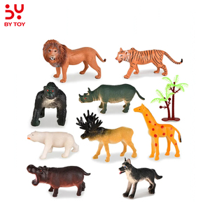 Ressources d'apprentissage PVC Simulation solide modèle en plastique Lion girafe animaux sauvages jouets Zoo petite ferme animaux modèle Figurines jouets - Product Image 1