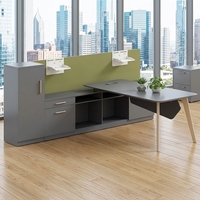 Poste de travail de bureau individuel moderne en bois avec cloison de séparation pour employé, ensemble de mobilier de direction de luxe