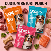 Sachet Doypack Personnalisé pour Aliments Humides pour Chiens et Chats, Purée, Pâté de Viande, Poulet, Sans BPA, Haute Barrière, Recyclable, Naturel