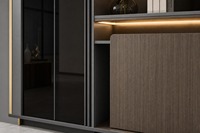 Ensemble de bureau de direction moderne de luxe en forme de L avec étagère LED et rangement pour mobilier de bureau commercial de PDG - Vente en gros