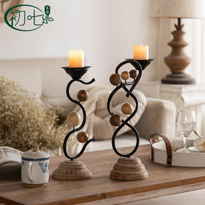 Candelabro de hierro forjado estilo Wabi Sabi, adorno de forma redonda, artesanía manual para decoración del hogar, accesorio para estudio fotográfico - Product Image 4