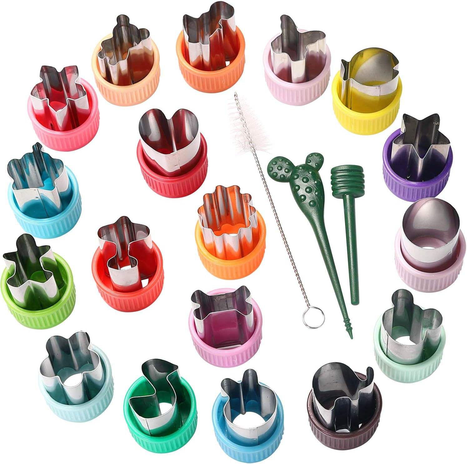 Color optional - 21-piece set of fruit cutting die