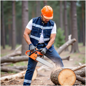 Chaleco vaquero reflectante de alta visibilidad a la moda 2025, ropa de trabajo para hombres con logotipo - Product Image 5