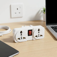 Adaptateur de voyage universel 2-en-1 flambant neuf avec prises UK/US/EU/AU, certifié CE ROHS, protection OTP/OVP, AC noir et blanc, ABS, cuivre