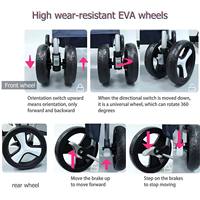 Remorque de luxe pour animaux de compagnie à 4 roues avec éclairage de sécurité, chariot de voyage pliable et extensible en plastique pour chiens et chats