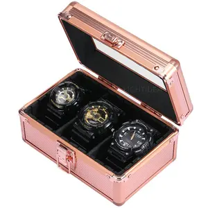 New Rose Gold Watch Storage Box from Slots Clear glass cover Watch packaging Collection box