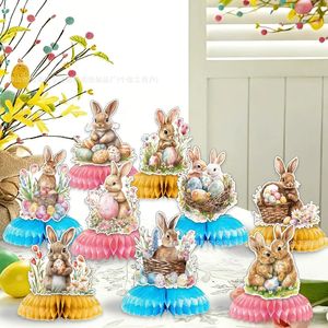 Best Selling Cute Rabbit <b>Easter</b> Themed Honeycomb Paper Fan Ornament <b>Decoration</b> - Product Image 4