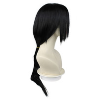 Pelucas de Cosplay de Uchiha Itachi, Largas, Negras, Lisas y Sedosas, de 32 Pulgadas, Peluca Sintética de Anime Resistente al Calor