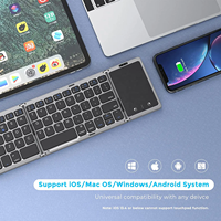 Touchpad baterai dapat diisi ulang, iOS Android Windows Mac OS Mini portabel dapat dilipat tanpa kabel untuk ponsel PC