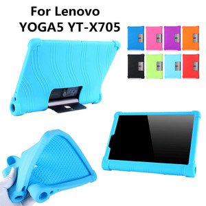 Custodia Protettiva in Silicone <span class=keywords><strong>per</strong></span> <span class=keywords><strong>Tablet</strong></span> <span class=keywords><strong>Lenovo</strong></span> 10.1 YOGA Tab 5 Yoga5 X705 10.1, Guscio Posteriore Antiurto e Anti-Collisione in Morbido Silicone - Product Image 1