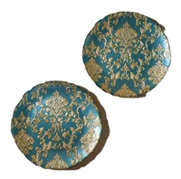 Assiette de présentation en métal de couleur verte gravée au design floral Assiette de service alimentaire Assiette de mariage Restauration et restaurant