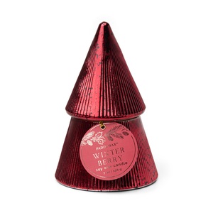 Winter Berry Soy Wax <b>Candle</b> 7 Oz <b>Red</b> Stacked Tree Novelty <b>Candle</b> - Product Image 1