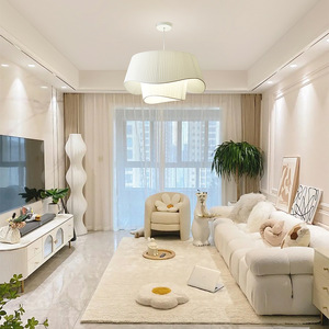 Luminaire suspendu ISN de style Wabi-sabi, moderne et minimaliste, sur le thème du crème, design français vintage tendance pour salon et chambre à coucher - Product Image 3