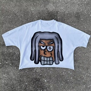 T-shirt Streetwear Boxy 2026 tendance pour homme, coupe oversize à épaules tombantes, effet délavé, en tissu épais, vierge - Product Image 1