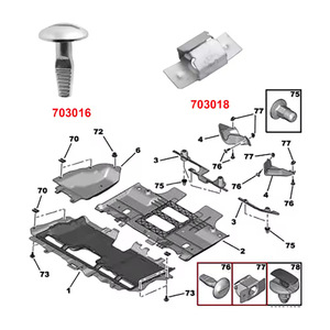 Nuevo Juego de Soportes para Placa Protectora de Motor 703016 703018 para Coches Citroën C5 C4, Piezas de Reparación de Acero con Fijaciones - Product Image 1