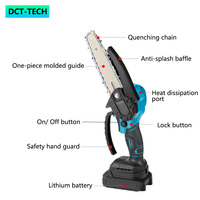 DCT-TECH gergaji rantai listrik Mini, gergaji tangan Taman tanpa kabel, gergaji kayu dan pengisi daya 6 inci untuk baterai Makita 21V