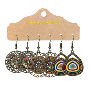 Boucles d'oreilles pendantes tendance, style bohème, plumes, alliage, ensemble de bijoux de fête pour femmes - Product Image 5