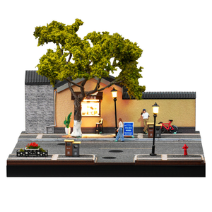 Escena arquitectónica en miniatura 1:64: estudio <span class=keywords><strong>de</strong></span> autobús <span class=keywords><strong>de</strong></span> la <span class=keywords><strong>Academia</strong></span> <span class=keywords><strong>de</strong></span> Arte con luces, fotografía macro <span class=keywords><strong>de</strong></span> calles y carreteras en miniatura - Product Image 5