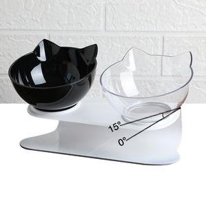 15 ° rialzato doppio Pet ciotole per <span class=keywords><strong>gatto</strong></span> e cane facile e sano collo vertebra cibo alimentazione potabile con supporto - Product Image 1
