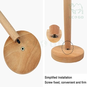 Countertop Standing Display Storage <b>Rack</b> Wooden Paper Towel Stand Kitchen Paper Roll Holder for Dining Table - Product Image 4