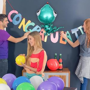 Large Cute Teal Gecko Foil <b>Balloon</b>, Metallic Reptile Mylar <b>Balloon</b> for Kids Jungle & Gecko Themed Birthday Party <b>Decor</b> - Product Image 6