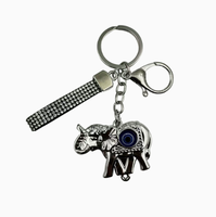 Pendentif œil porte-bonheur circulaire scintillant entièrement orné de strass avec pompons, ornement suspendu de haute qualité, porte-clés le plus vendu