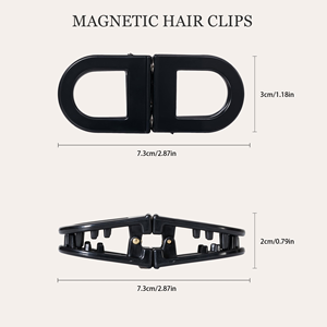 Pince à cheveux magnétique personnalisable avec logo – Fixation forte, accessoires neutres pour tous les jours, coiffures faciles, antidérapante - Product Image 3