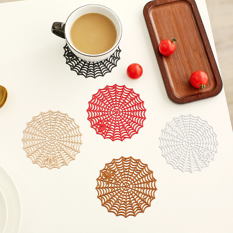 Golden spider web [coaster] diameter 10cm