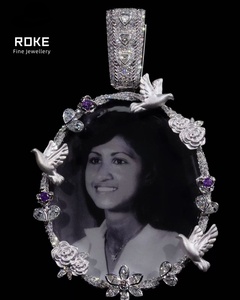 Colgante Conmemorativo de Oro Rosa de 9K/10K con Retrato y Paloma - Joyería de Recuerdo con Certificación IGI/GIA - Product Image 1