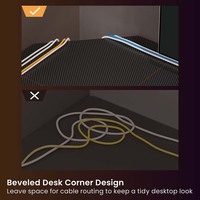 Escritorio para Juegos en Forma de L, Color Negro, GMD18-2, con Iluminación RGB, Mesa para Computadora con Soporte Elevador para 3 Monitores de PC, para Gamers y Esports en Casa