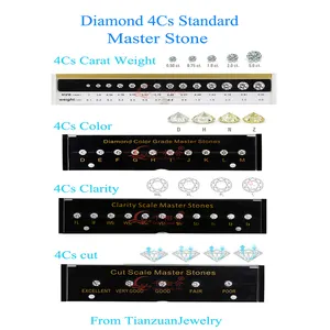 다이아몬드 4Cs 표준 마스터 스톤 캐럿 무게 컬러 선명도 컷 마스터 도구 세트