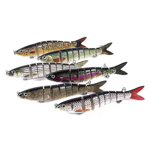 Leurre rigide de type poisson nageur composé de 8 sections articulées, appât artificiel de type poisson nageur idéal pour la pêche à la truite, 12.5 cm à 22g, vente en gros, 1 unité - Product Image 1