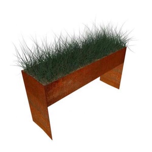 Maceta rectangular de acero-Bario Corten, duradera y resistente a las inclemencias meteorológicas. Adecuada para balcón y jardín. - Product Image 1