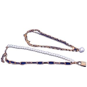 Conjunto de collar de perlas en capas con cierre y colgante de corazón, aleación de zinc, múltiples hilos, joyería de moda para mujer - Product Image 5