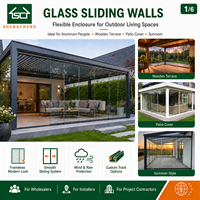 Porte intérieure coulissante en verre facile à glisser Schuifwand pour véranda Pergola extérieure en aluminium